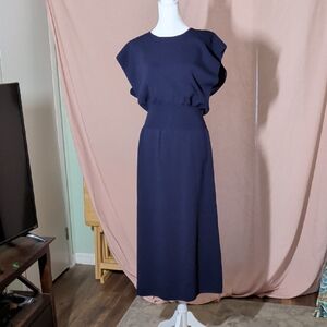 Luxely  Navy Midi Dress